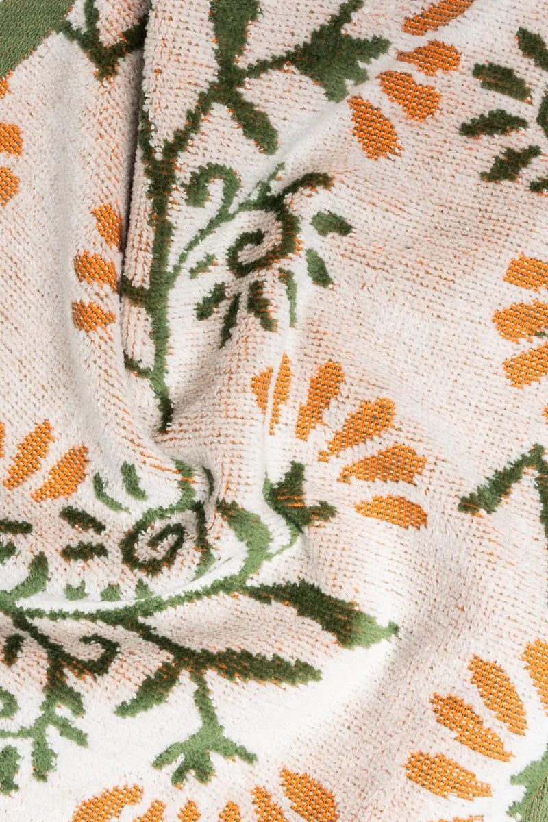 Weicher Bio-Baumwolle Waschlappen FLORAL von Tranquillo, GOTS-zertifiziert, mit floralem Muster, ideal für empfindliche Haut