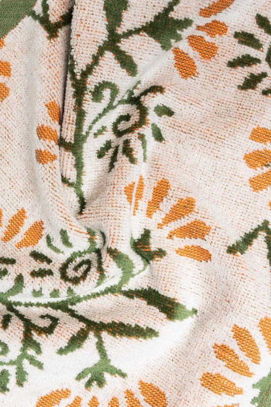 Weicher Bio-Baumwolle Waschlappen FLORAL von Tranquillo, GOTS-zertifiziert, mit floralem Muster, ideal für empfindliche Haut