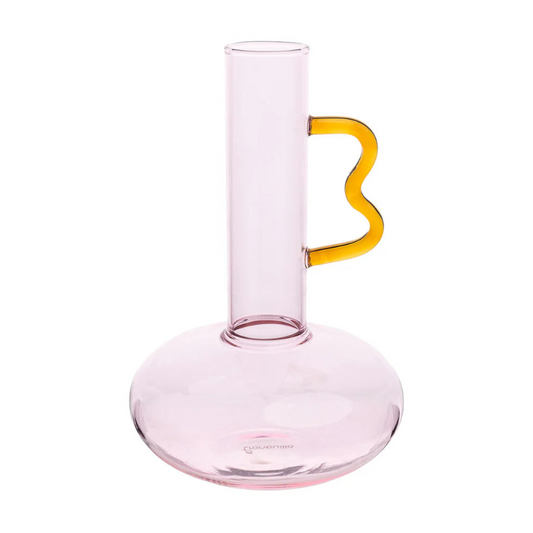 Tranquillo Vase RAINBOW aus langlebigem Borosilikatglas, minimalistisch gestaltet mit bunten Farbverläufen, ideal als Dekorationsobjekt