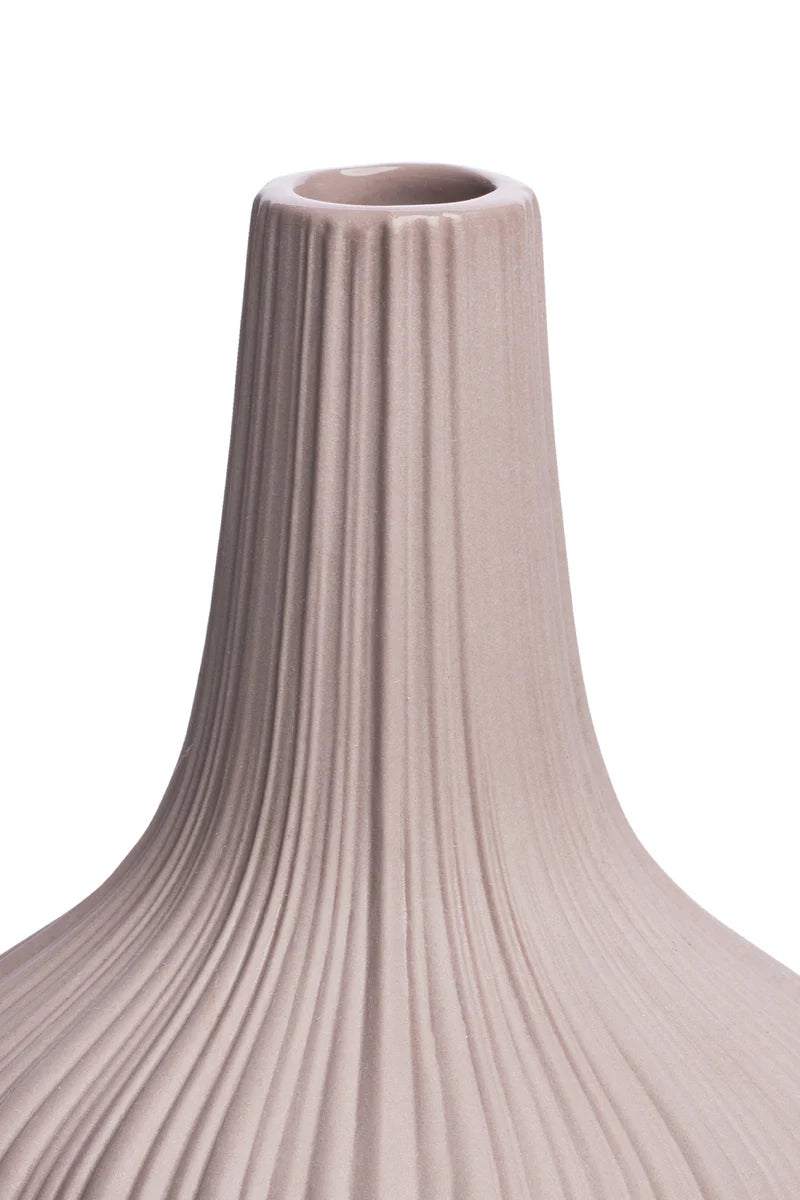Vintage Tranquillo Steinzeugvase in Pastellrose, elegante Blumenvase im Retro-Design mit weichen, pastelligen Farbtönen