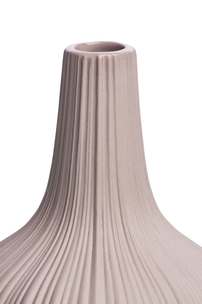 Vintage Tranquillo Steinzeugvase in Pastellrose, elegante Blumenvase im Retro-Design mit weichen, pastelligen Farbtönen