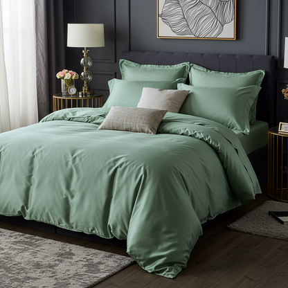 Charm Satin Spannbettlaken aus 100% ägyptischer Baumwolle von Finole, seidig glatt, atmungsaktiv und luxuriös.