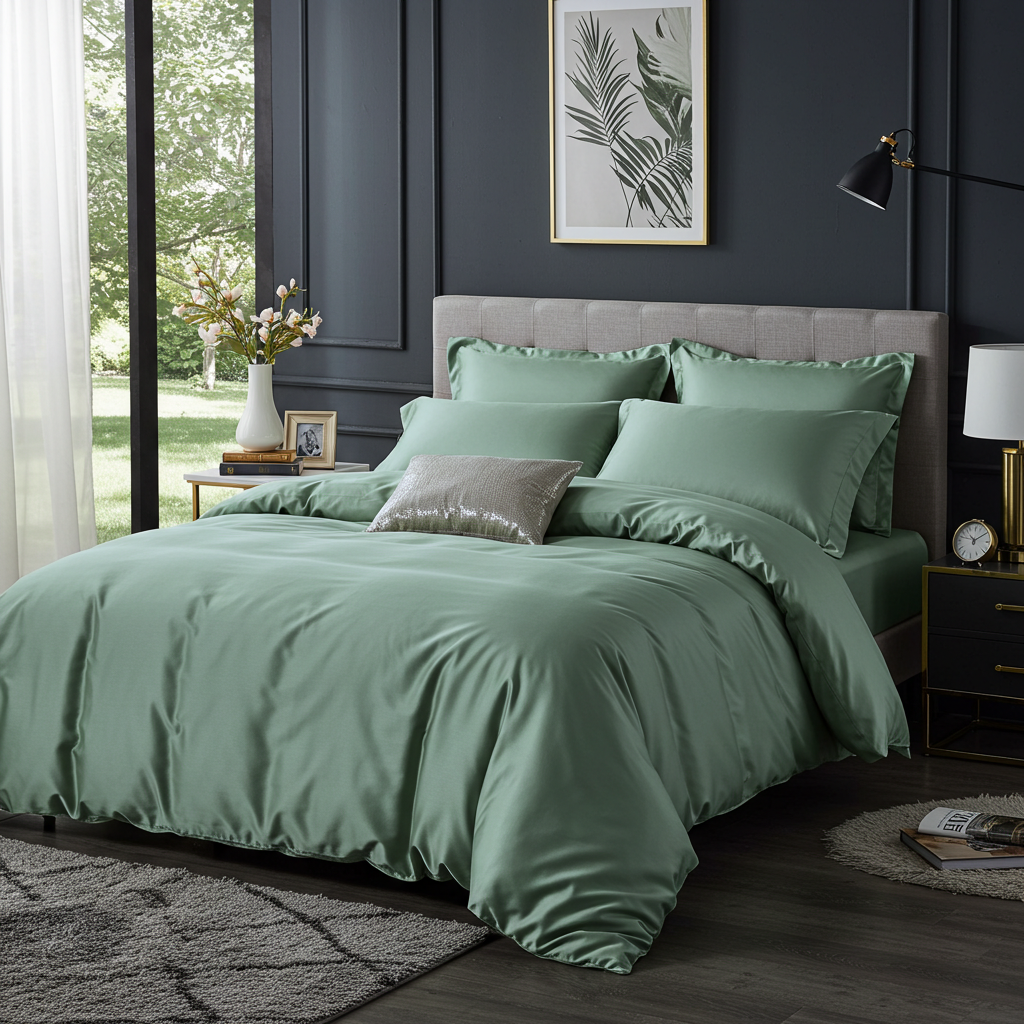 Finole Satin Bettwäsche aus 100% ägyptischer Baumwolle, seidig glänzend und luxuriös weich, mit eleganten Stickereien.