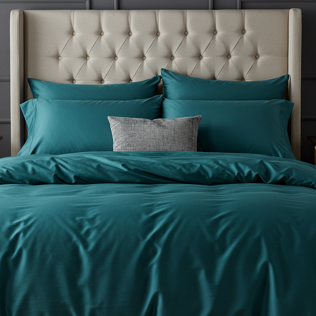 Finole Satin Spannbettlaken aus 100% ägyptischer Baumwolle, seidig glatt, atmungsaktiv und luxuriös, in weißer Farbe.