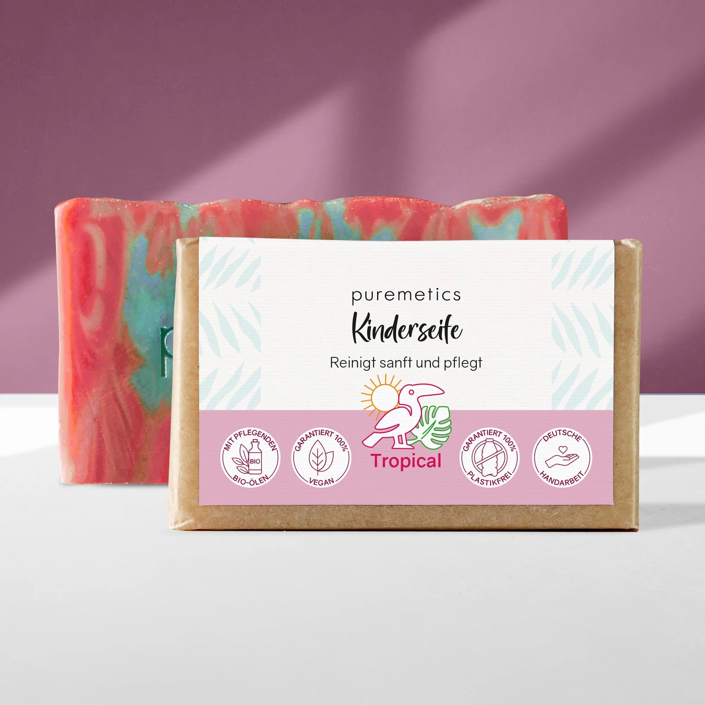 Puremetics | Kinderseife „Tropical“ – Milde Naturseife für Haut, Haare & Gesicht