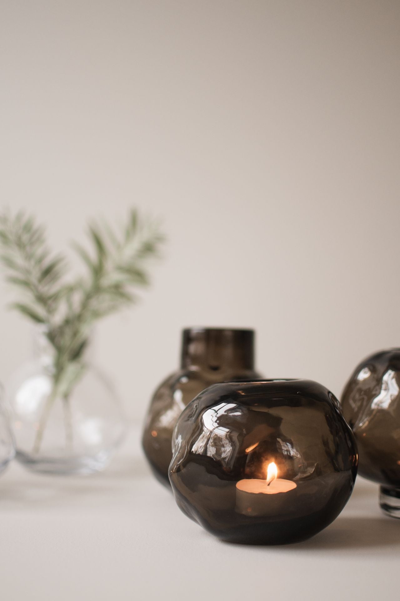 "Bunch" - mini Windlicht auf einem Fuß - Kerzenwindlicht - 12cm - Verdancia