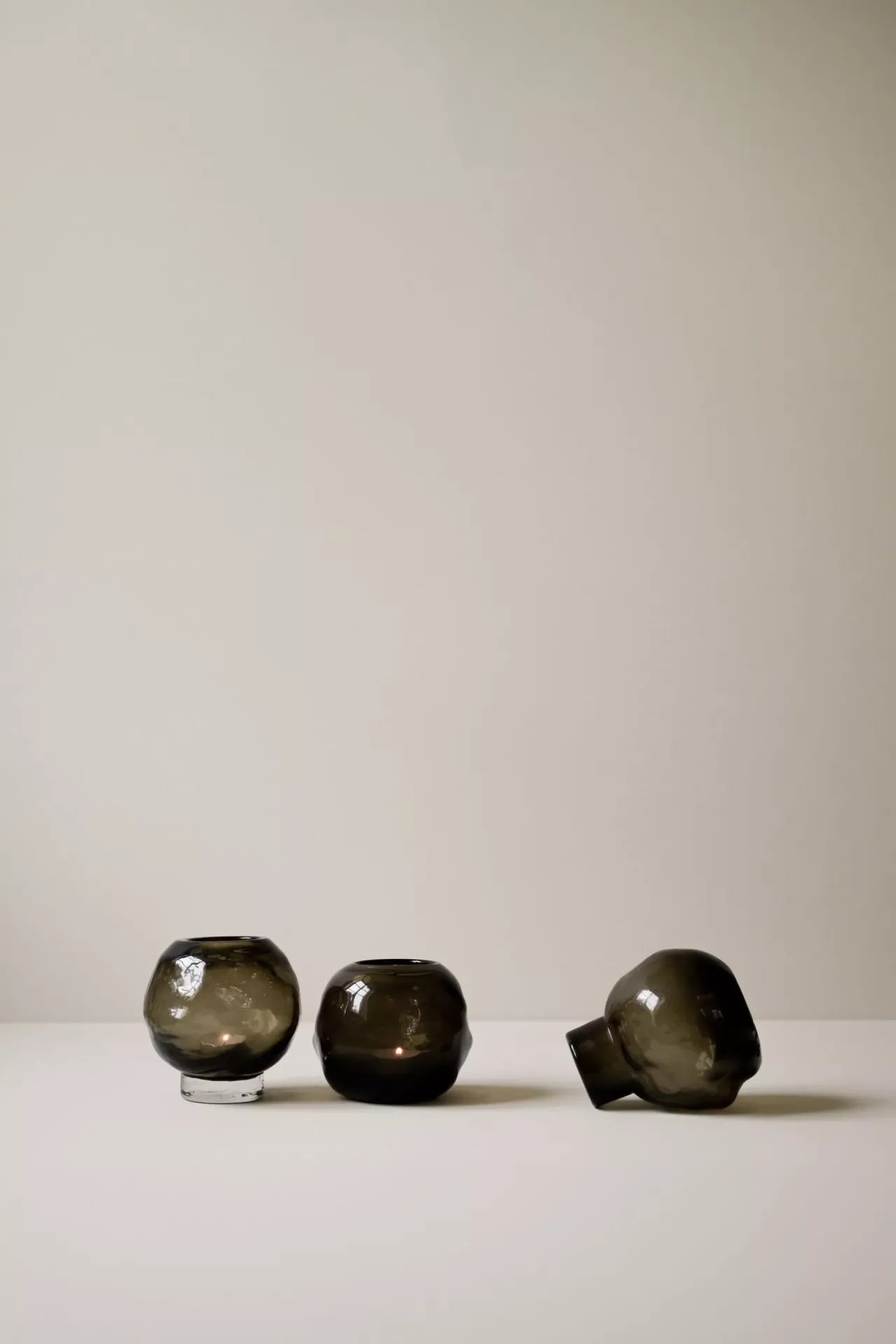 "Bunch" - kleiner Kerzenhalter - Glas - Braun - 12cm - Verdancia