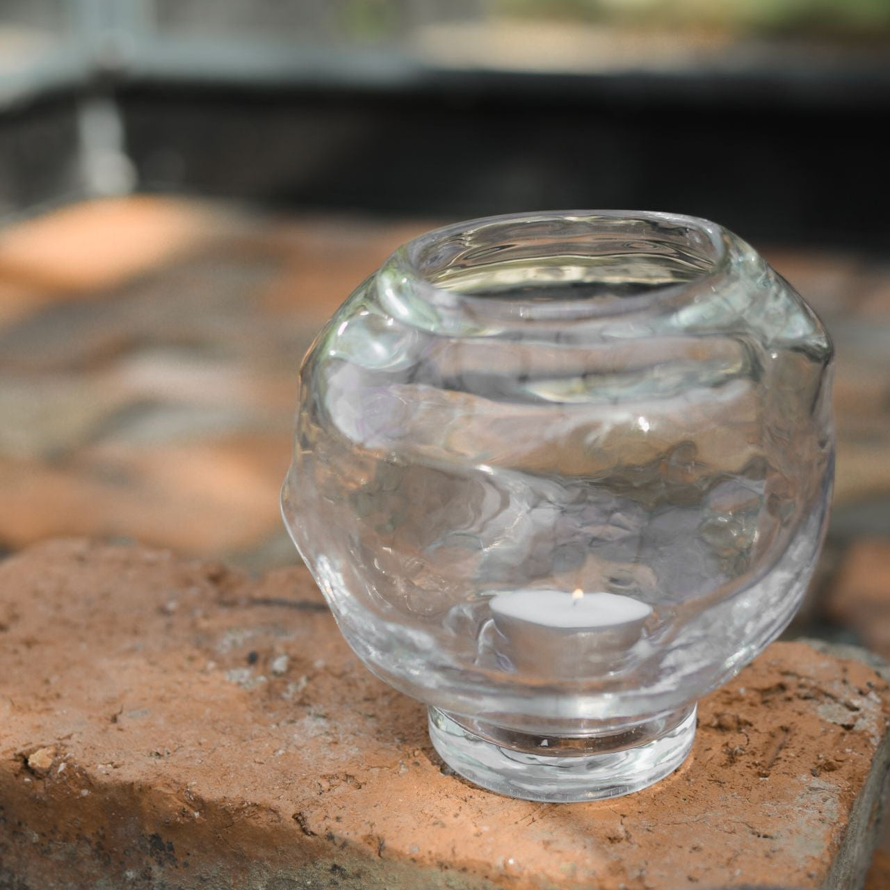 "Bunch" - mini Windlicht auf einem Fuß - Kerzenwindlicht - Transparent - 12cm - Verdancia