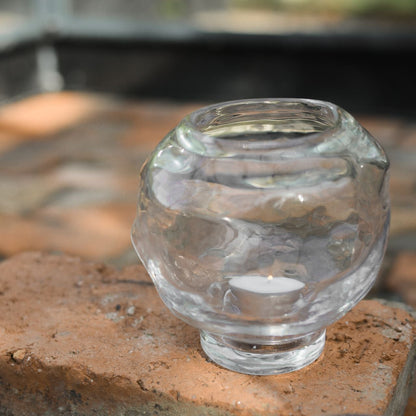 "Bunch" - mini Windlicht auf einem Fuß - Kerzenwindlicht - Transparent - 12cm - Verdancia