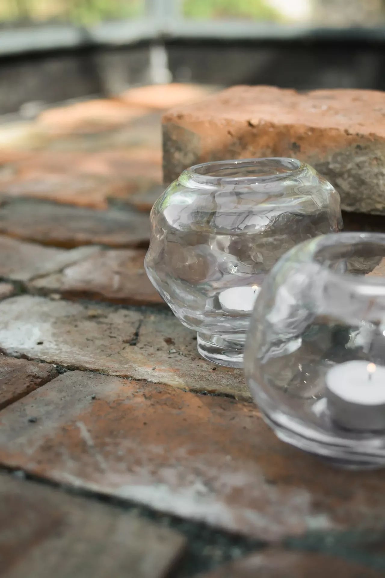 "Bunch" - mini Windlicht auf einem Fuß - Kerzenwindlicht - Transparent - 12cm - Verdancia