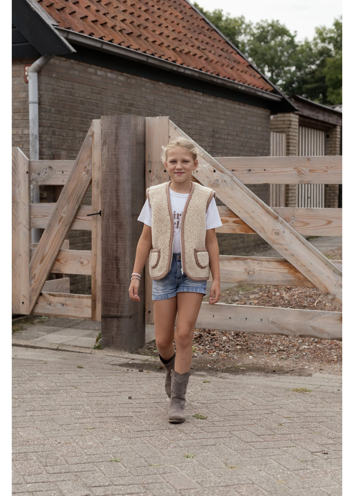 Kinder - Schafswollweste - Bodywarmer - Camel