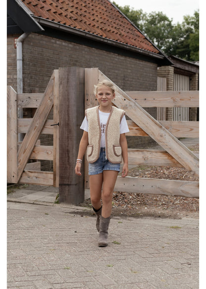 Kinder - Schafswollweste - Bodywarmer - Camel