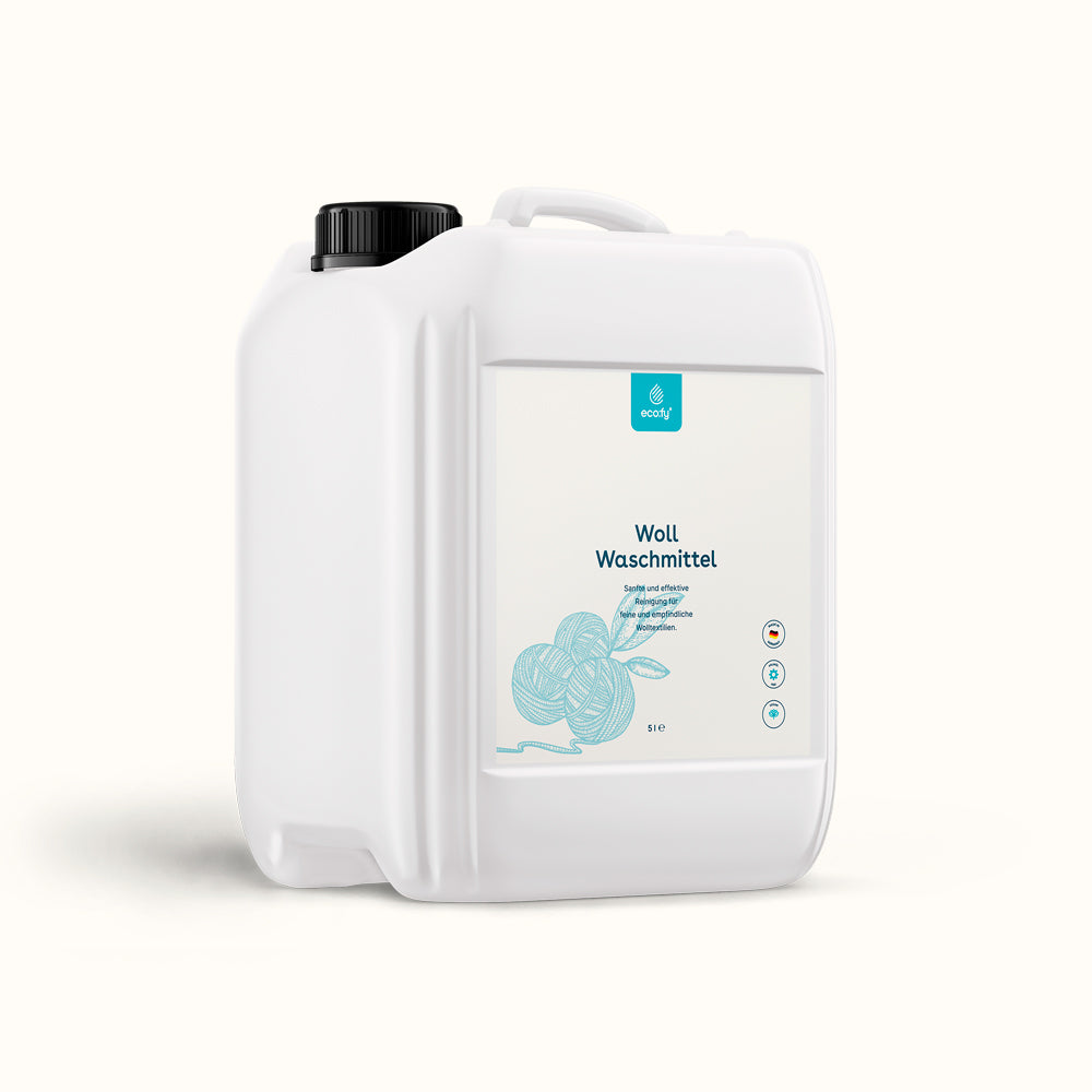 eco:fy Wollwaschmittel mit Lanolin für Wolle und Seide, sanfte, hautfreundliche Reinigung und pflegende Wirkung.