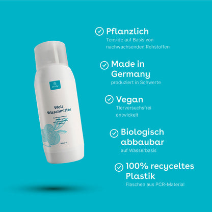 eco:fy Wollwaschmittel mit Lanolin für Wolle & Seide, hautfreundlich und pflegend, sanfte Reinigung für empfindliche Textilien