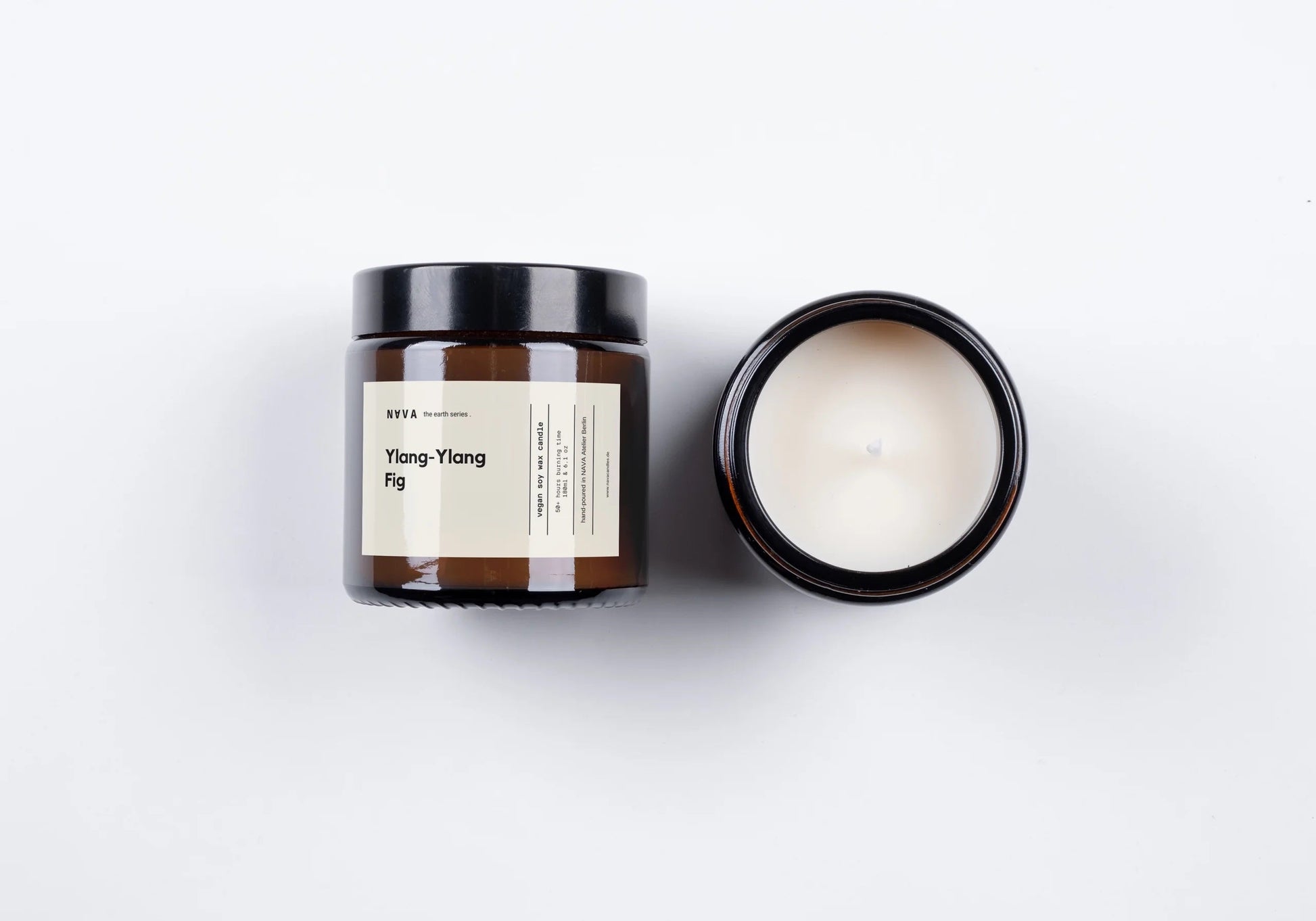 NAVA Berlin Ylang-Ylang + Feige Kerze – 100 % Bio-Sojawachs, handgemacht - Verdancia