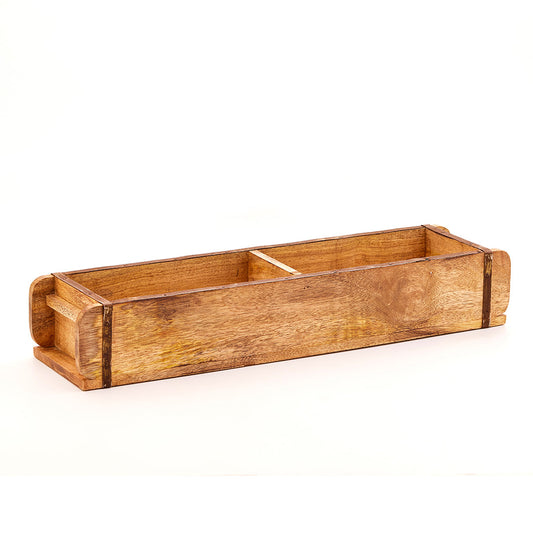 Lange Ziegelform mit 2 Fächern von Die Stadtgärtner, Pflanzenbauset für kreative Gartenprojekte, auf weißem Hintergrund.